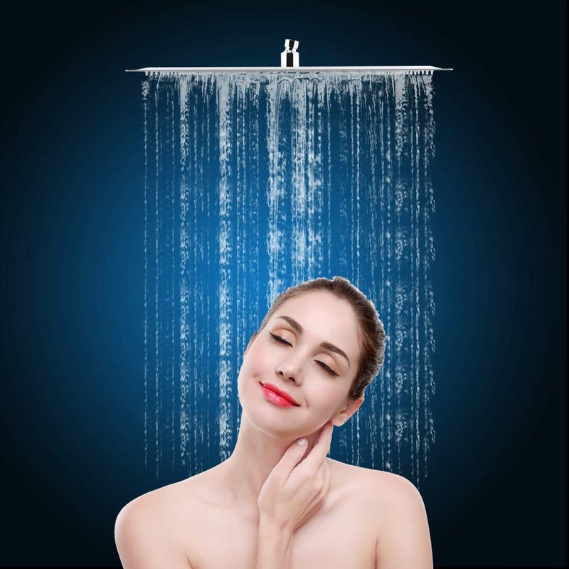 Zerone Rainfall Shower Head, Shower Stainless Steel Waterfall Shower Large Showerheads, Shower With Chrome Finish (16" X 16" - Image 3